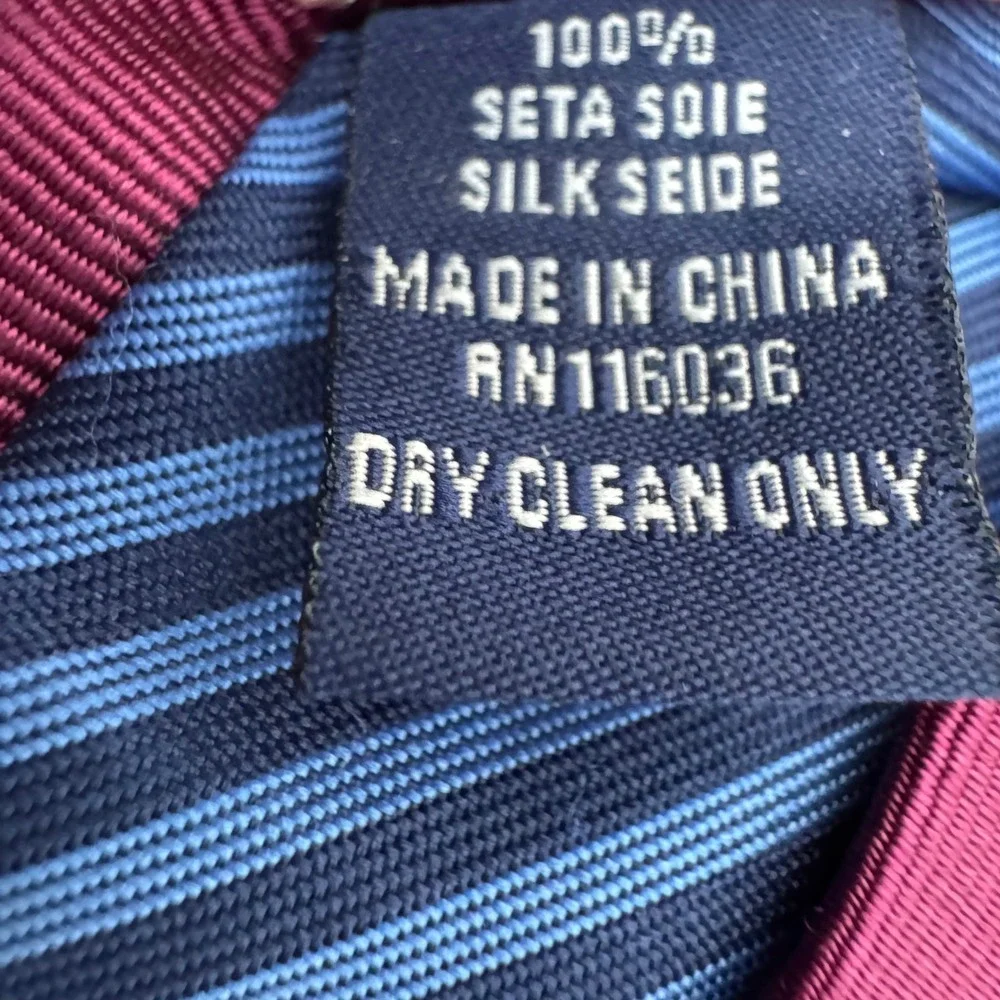 Charles Tyrwhitt Men Silk Polka Dot Tie Burgundy Magenta White 3.25 Wide
